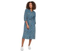M&Co Blue Ditsy Floral Print Button Through Dress - Women's