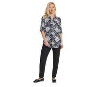 M&Co Blue Ditsy Floral Print Half Placket Shirt - Women's