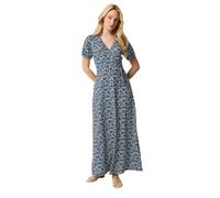 M&Co Blue Ditsy Floral Print Wrap Dress - Women's
