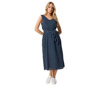 M&Co Women's Dobby Tie Waist Midi Dress in Mid Navy | Size: 14 M&Co Mid Navy 14