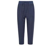 M&Co Women's Linen Cropped Trousers in Mid Navy | Size: 26-28L M&Co Mid Navy 26-28L