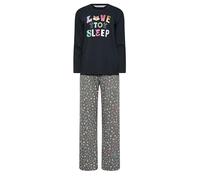 M&Co Blue 'Love To Sleep' Cotton Wide Leg Pyjama Set - Women's