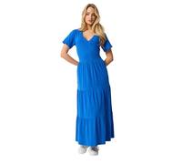 M&Co Women's Notch Neck Tiered Maxi Dress in Cobalt | Size: 16 M&Co Cobalt 16
