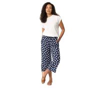 M&Co Women's Polka Dot Cropped Trousers in Mid Navy | Size: 12L M&Co Mid Navy 12L