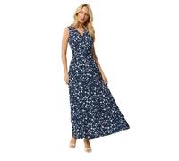 M&Co Blue Polka Dot Twist Front Maxi Dress - Women's