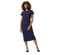 M&Co Blue Short Sleeve Twist Side Midi Dress - Women's