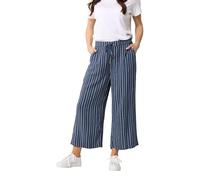 M&Co Women's Stripe Wide Leg Culottes in Dark Blue | Size: 12S M&Co Dark Blue 12S