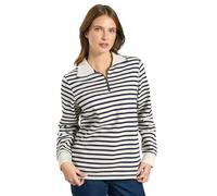 M&Co Women's Stripe Quarter Zip Sweatshirt | Size: 14 M&Co Multicolor 14