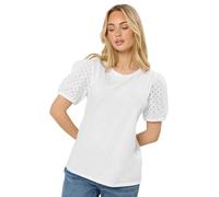 M&Co Women's Broderie Puff Sleeve Top in White | Size: 16 M&Co White 16