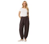 M&Co Women's Balloon Leg Trousers in Chocolate | Size: 14 M&Co Chocolate 14