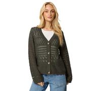 M&Co Brown Crochet Button Through Cardigan - Women's