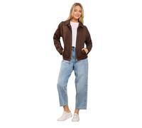 M&Co Brown Faux Suede Bomber Jacket - Women's