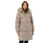 M&Co Brown Fur Trim Padded Parka Coat - Women's
