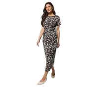 M&Co Brown Polka Dot Twist Front Mesh Maxi Dress - Women's