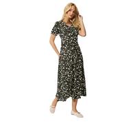 M&Co Women's Polka Dot Twist Front Dress in Chocolate | Size: 20