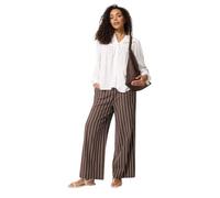 M&Co Women's Stripe Wide Leg Trousers in Chocolate | Size: 12L M&Co Chocolate 12L