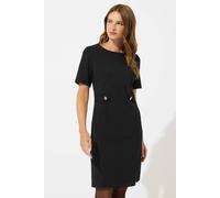 M&Co Women's Button Detail Tailored Dress in Black | Size: 18 M&Co Black 18