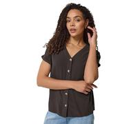M&Co Button Front Blouse - Women's Brown