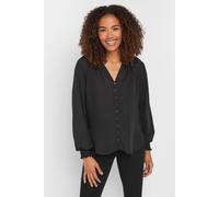 M&co Button Through Blouse In Black Black 18