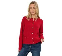M&Co Women's Button Through Knit Cardigan in Red | Size: 18-20 M&Co Red 18-20