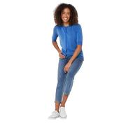 Button Through Short Sleeve Cardigan M&Co Blue 14-16