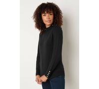M&co Button Turtle Neck Jumper In Black Black 18-20