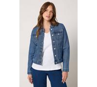 M&co Button Up Denim Jacket In Mid Blue Mid Blue