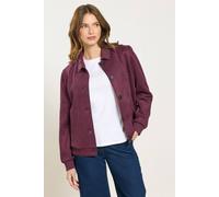 M&co Button Up Faux Suede Jacket In Purple Purple 18