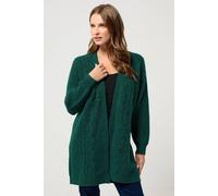 M&co Cable Knit Cardigan In Dark Green Dark Green 14-16