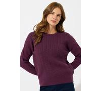 M&co Cable Knit Jumper In Dark Red Dark Red