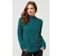 M&Co Women's Cable Knit Jumper in Teal | Size: 10-12 M&Co Teal 10-12