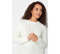 M&Co Women's Cable Knit Jumper in White | Size: 10-12 M&Co White 10-12
