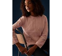 Cable Knit Patchwork Jumper M&Co Pink 14-16