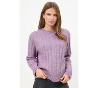 M&Co Women's Cable Knitted Jumper in Lilac | Size: 14-16 M&Co Lilac 14-16