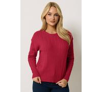 M&Co Women's Cable Knit Jumper in Red | Size: 18/20