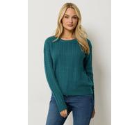 M&Co Women's Cable Knit Jumper in Teal | Size: 18/20
