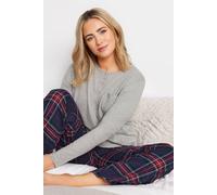 Check Print Cotton Pyjama Set M&Co Grey 14-16
