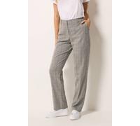 M&Co Women's Check Tailored Straight Leg Trousers in Brown | Size: 8 M&Co Brown 8