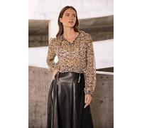 M&co Chiffon Blouse In Brown Brown 10