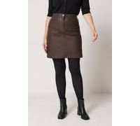 M&co Coated Front Pocket A-Line Skirt In Chocolate Chocolate
