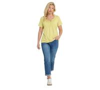 M&Co Cobalt Cotton Short Sleeve Henley Top - Women's