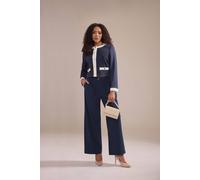 M&co Colourblock Jacket In Mid Navy Mid Navy