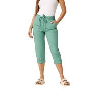 M&Co Women's Cotton Poplin Cropped Trousers in Green | Size: 16S M&Co Green 16S