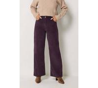M&Co Women's Cord Wide Leg Carpenter Trousers in Purple | Size: 18