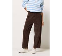 M&Co Women's Corduroy Barrel Leg Trousers in Dark Brown | Size: 12L