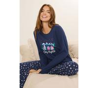 M&co 'cosy Nights' Pyjama Set In Mid Navy Mid Navy 10-12