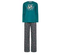 M&Co 'Cosy Sleep Club' Wide Leg Pyjama Set - Women's Green