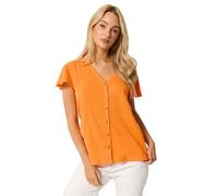 M&Co Cotton Frill Sleeve Blouse - Women's Orange