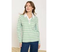 M&Co Green & White Stripe Cotton Polo Shirt - Women's