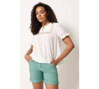 M&Co Women's Cotton Poplin Shorts in Green | Size: 20 M&Co Green 20